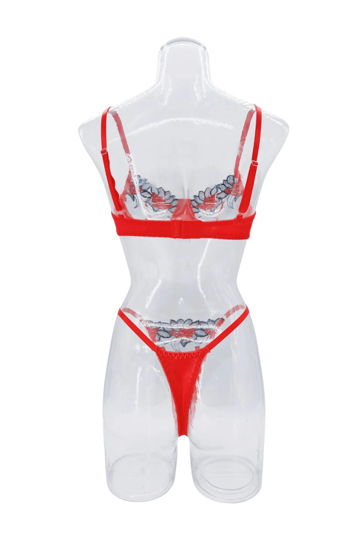 Bikini Fashion Valentine's Day Multi-Color Sexy Bra Mesh Embroidery See-through Sexy Lingerie for Women