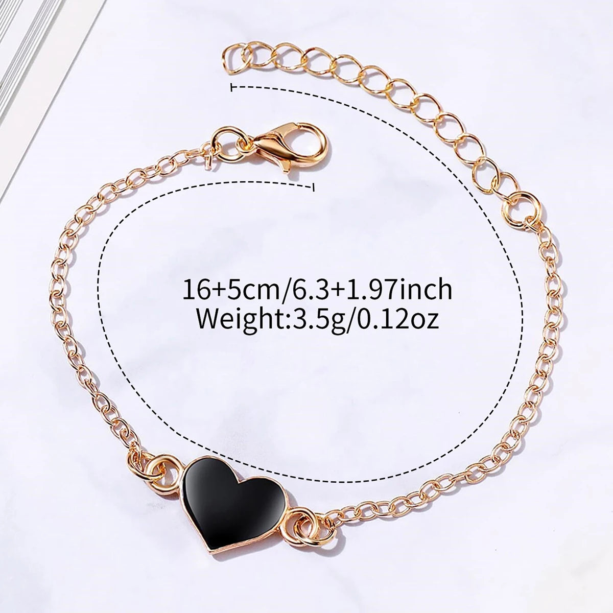 6PCS/Set Women's Watches Fashion Square Leather Band Quartz Watch Heart Bracelets Set（Without Box）